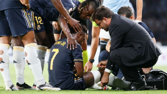 Real Madrid confirma lesão muscular de Vinicius Jr.