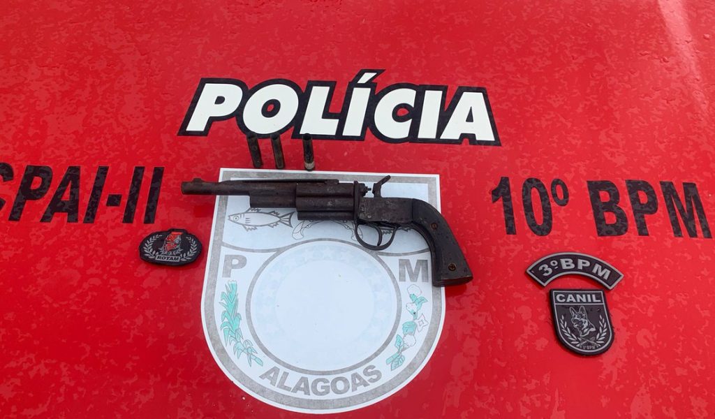 Guarnição do Canil do BPM de Arapiraca apreende arma de fogo em Palmeira dos Indios