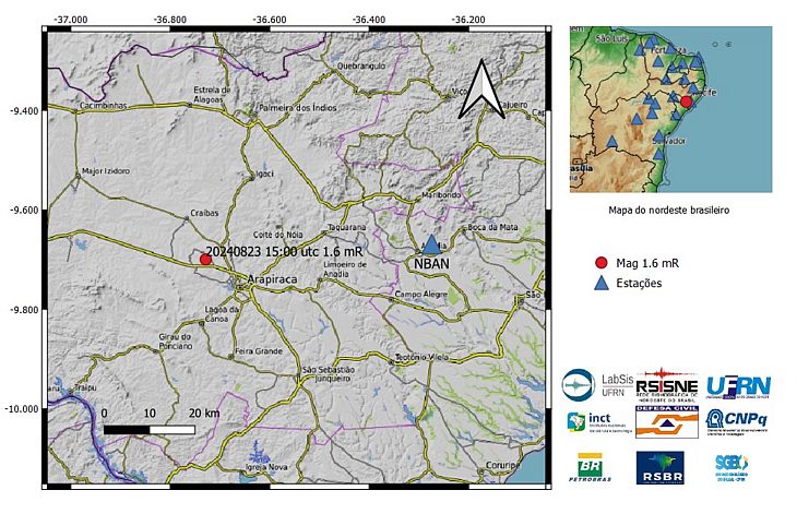 Detonação causou tremor de terra no interior de Alagoas, diz LabSis/UFRN