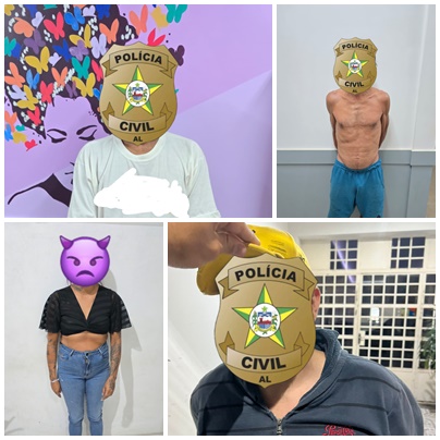 Vídeo: Operação da 5ª  DRP de Palmeira dos Indios resulta nas prisões de três homens e uma mulher ; veja entrevista com as primeiras informações